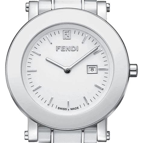 fendi white round ceramic watch|fendi women's momento watch.